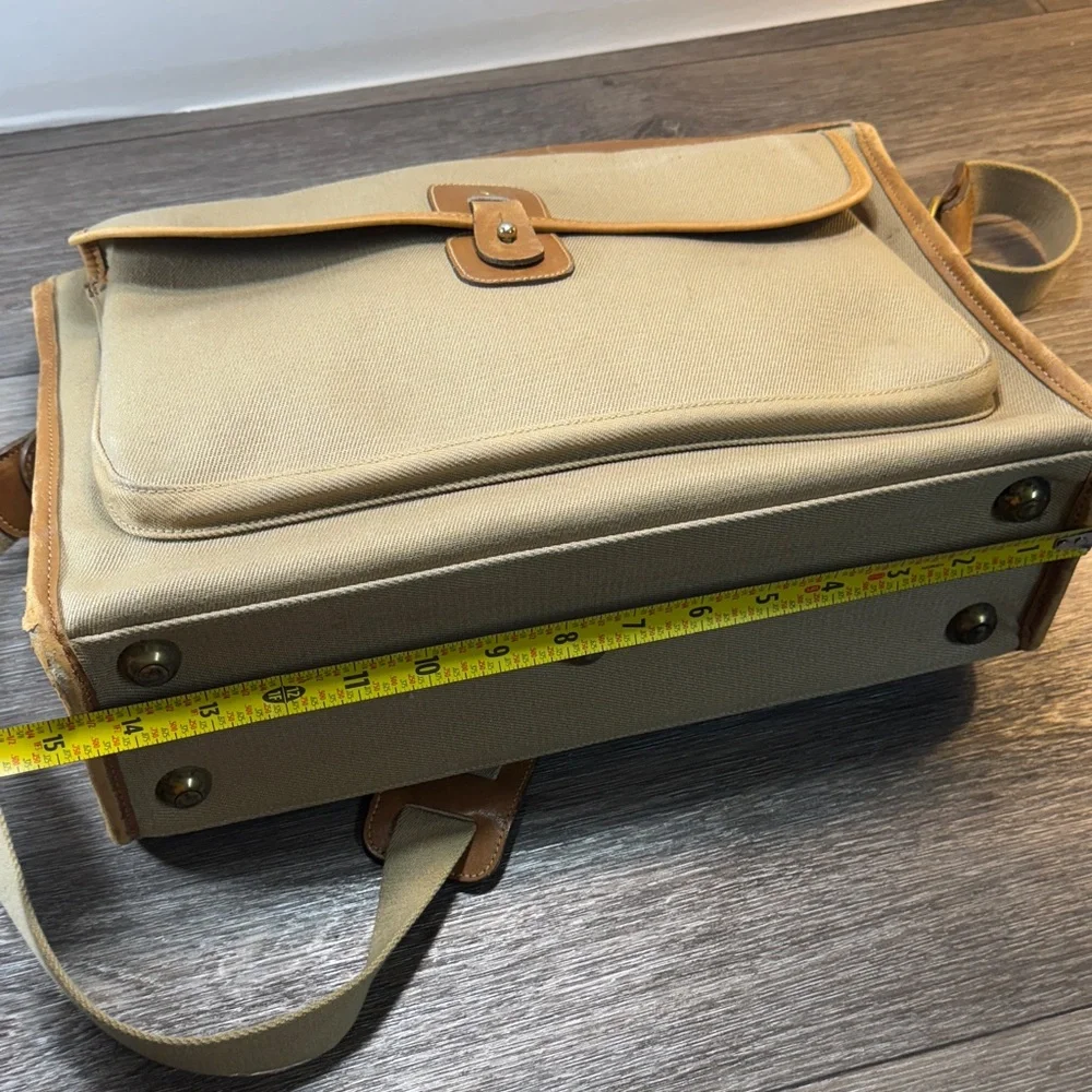 Brahmin & Sperry tan Canvas and Leather Men's messenger Bag